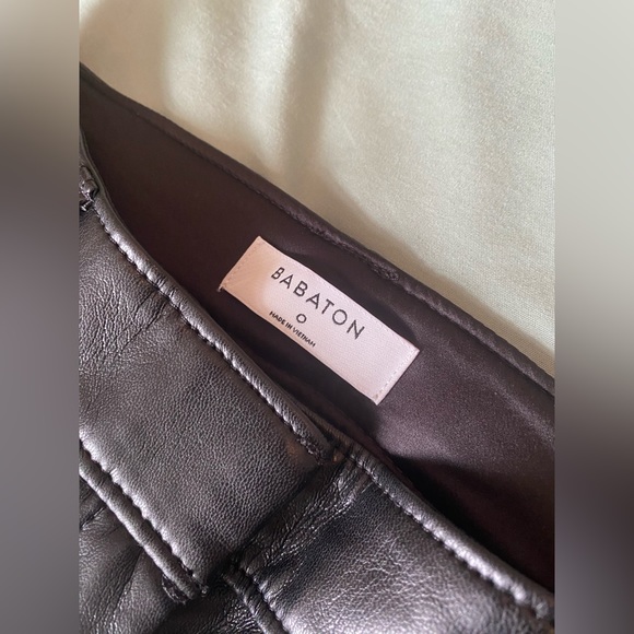 Aritzia Babaton Black Command Pant Vegan Leather Full Length - Picture 4 of 16